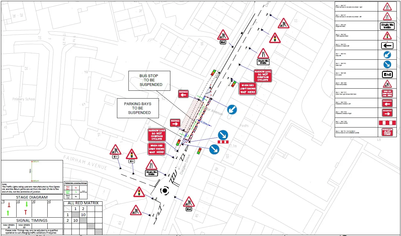 Multi-phase Traffic Lights & Pedestrian Crossings traffic management plan