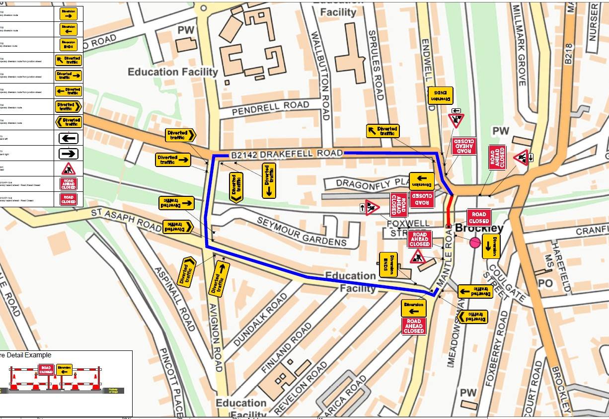 Road closure & diversion traffic management plan