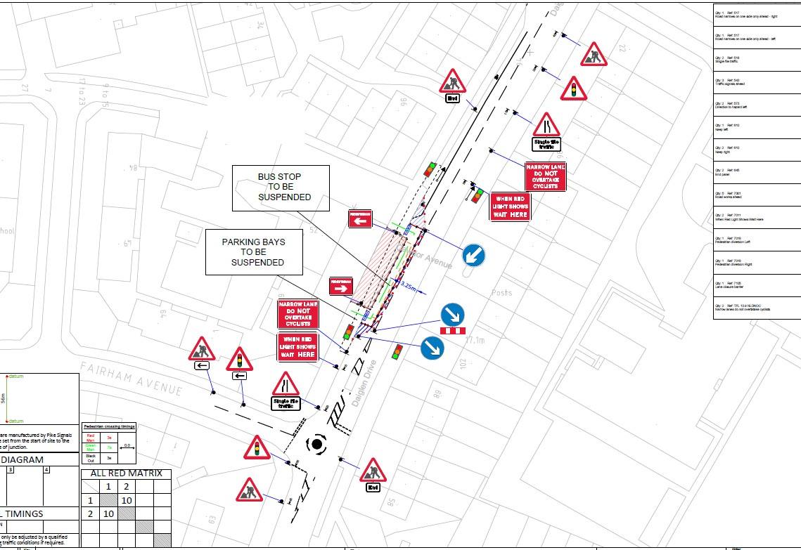 Multi-phase traffic lights & pedestrian crossings traffic management plan